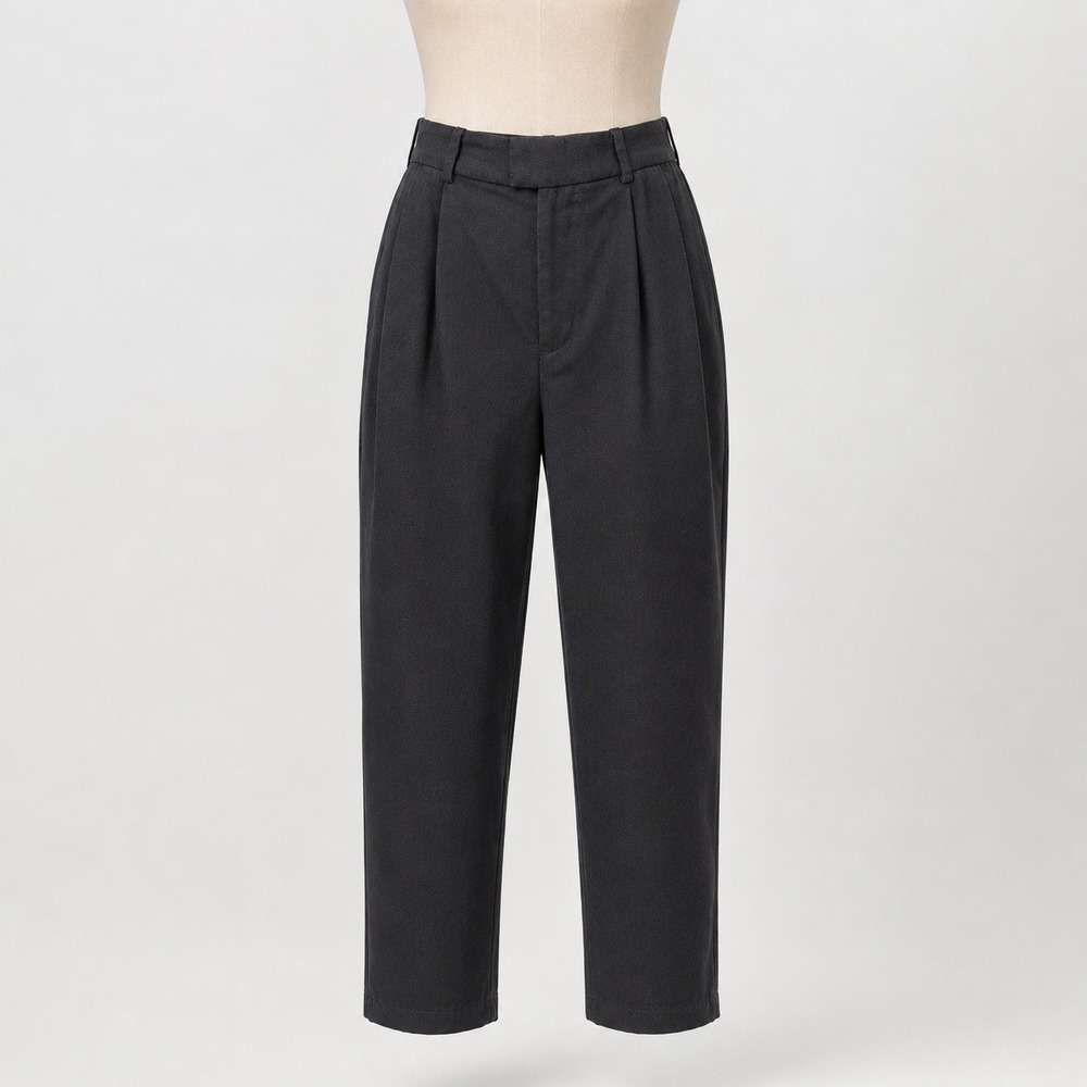 Everlane The Tencel Way Hight Tapered Pleated Pants Size 0 Black Womens Trousers